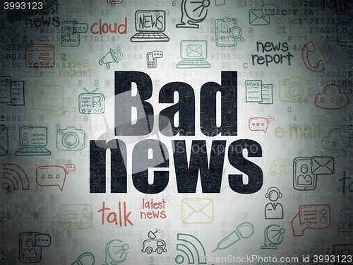 Image of News concept: Bad News on Digital Data Paper background