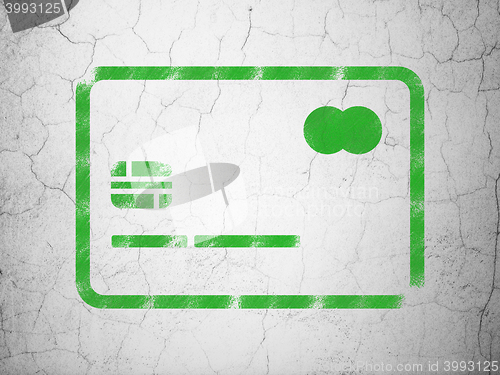 Image of Currency concept: Credit Card on wall background