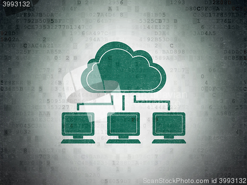 Image of Cloud technology concept: Cloud Network on Digital Data Paper background