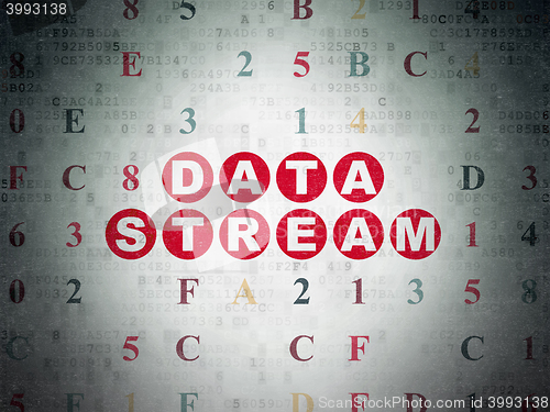 Image of Data concept: Data Stream on Digital Data Paper background