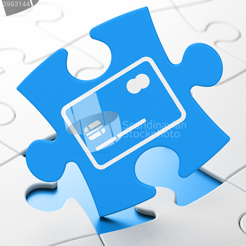 Image of Banking concept: Credit Card on puzzle background