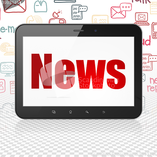 Image of News concept: Tablet Computer with News on display