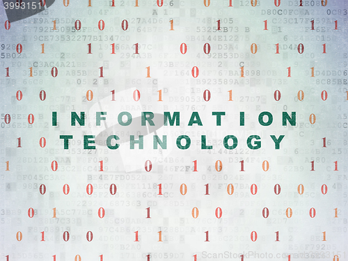 Image of Information concept: Information Technology on Digital Data Paper background