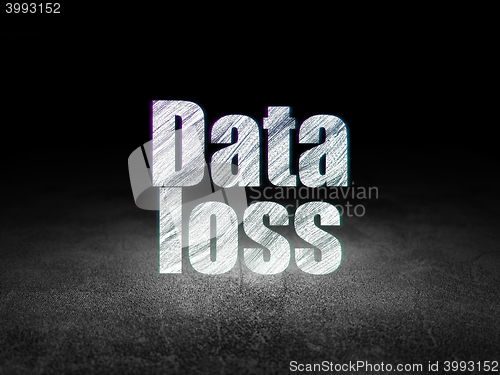 Image of Data concept: Data Loss in grunge dark room
