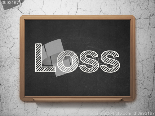 Image of Finance concept: Loss on chalkboard background