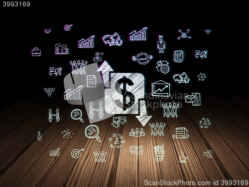 Image of Finance concept: Finance in grunge dark room