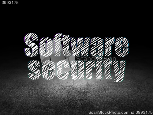 Image of Security concept: Software Security in grunge dark room
