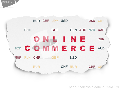 Image of Finance concept: Online Commerce on Torn Paper background