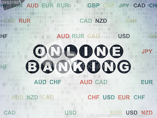 Image of Finance concept: Online Banking on Digital Data Paper background