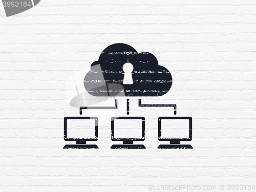 Image of Security concept: Cloud Network on wall background