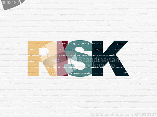 Image of Finance concept: Risk on wall background