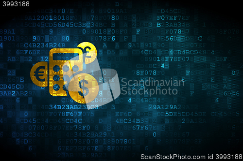 Image of Finance concept: Calculator on digital background