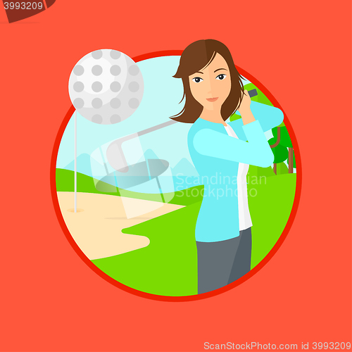 Image of Golfer hitting the ball.