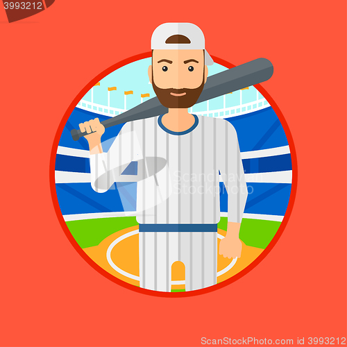 Image of Baseball player with bat.