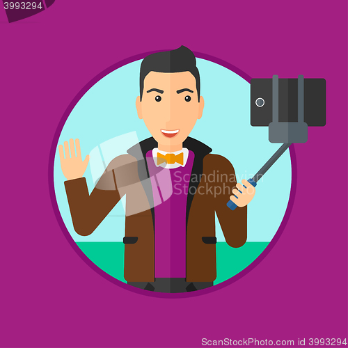 Image of Man making selfie.