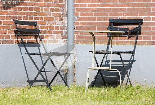 Image of Garden chairs and table