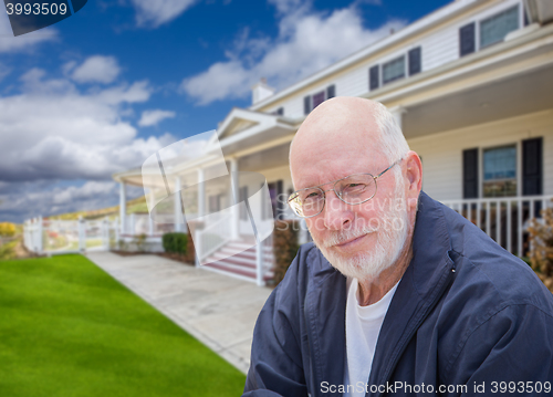 Image of Senior Adult Man in Front of House