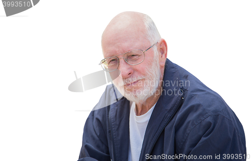 Image of Handsome Senior Man Portrait on White