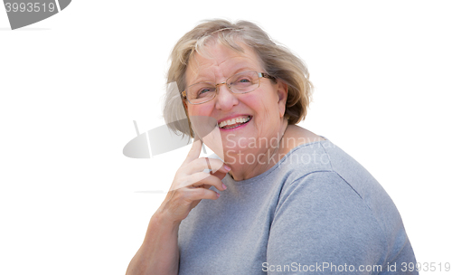Image of Beautiful Senior Woman Portrait on White