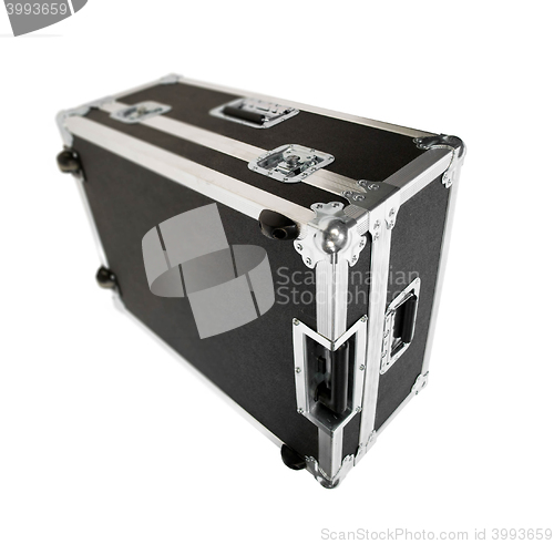 Image of Metallic rivets of a road case isolated