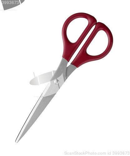 Image of red Scissors on a white background