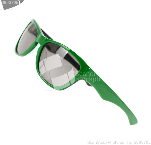 Image of Green sunglases isolated on white