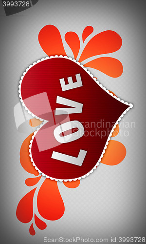 Image of Red heart on gray background