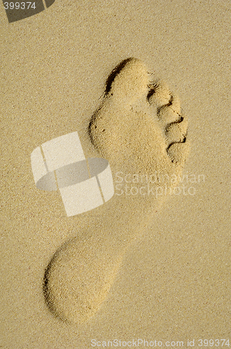 Image of Footprint in sand on beach