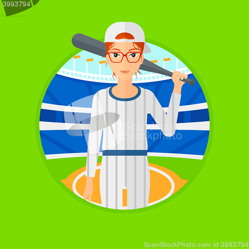 Image of Baseball player with bat.