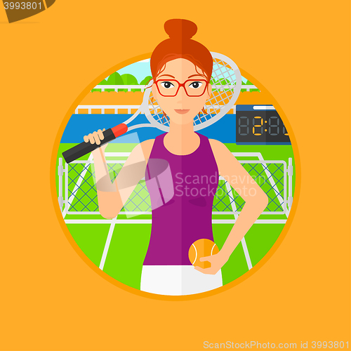 Image of Female tennis player.