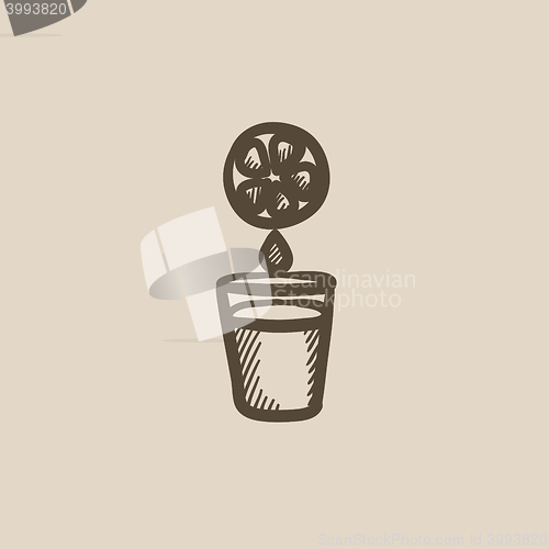 Image of Glass of juice sketch icon.