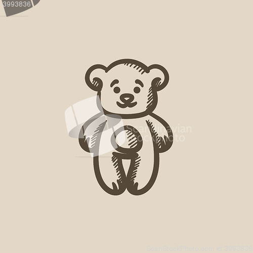 Image of Teddy bear sketch icon.