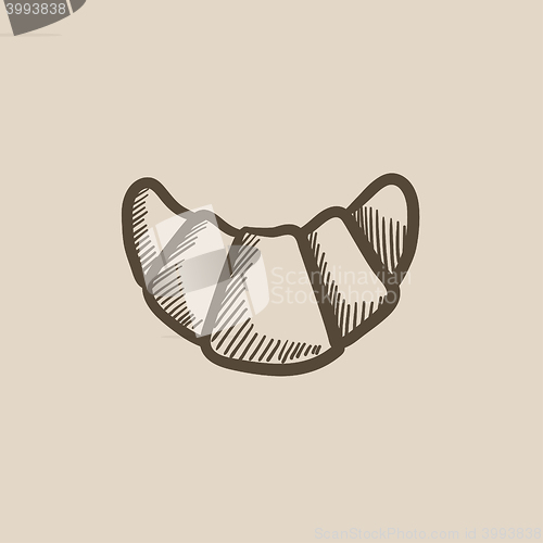 Image of Croissant sketch icon.