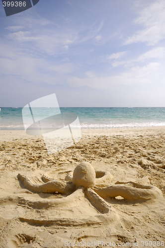 Image of Octopus sculpture on beach