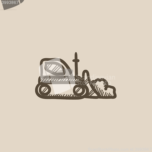 Image of Bulldozer sketch icon.