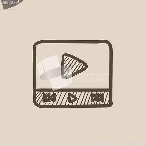Image of Video player sketch icon.
