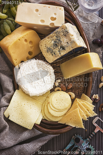 Image of Various types of cheese set