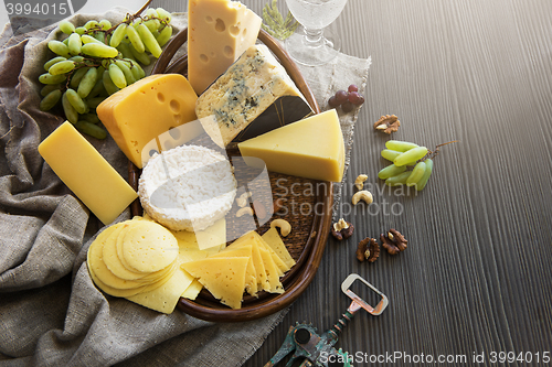 Image of Various types of cheese set