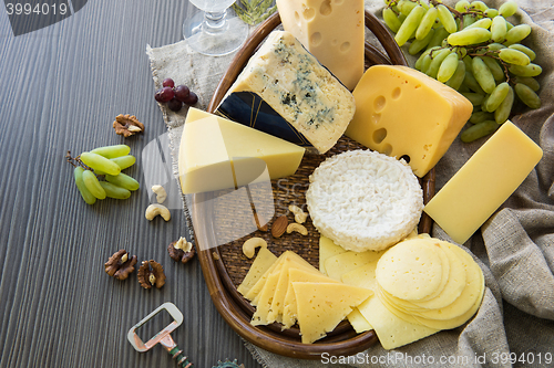 Image of Various types of cheese set