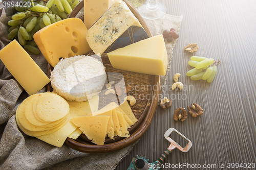 Image of Various types of cheese set