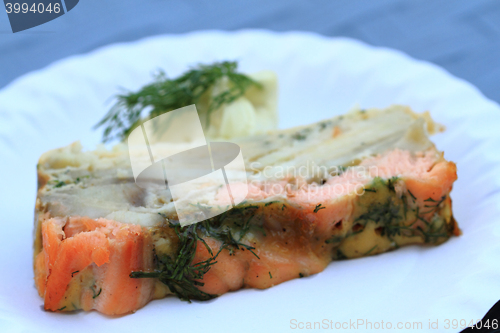 Image of salmon meat with dill