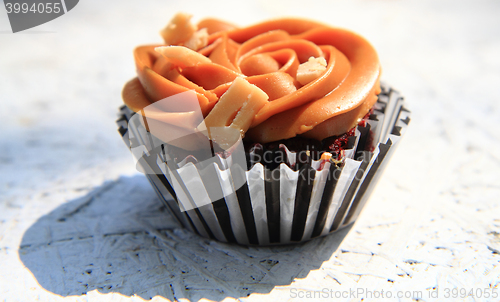 Image of caramel cupcake isolated
