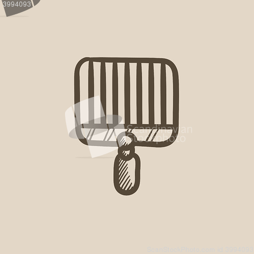 Image of Empty barbecue grill grate sketch icon.