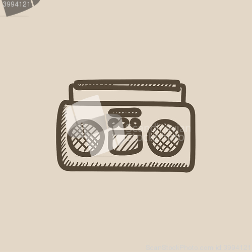 Image of Radio cassette player sketch icon.