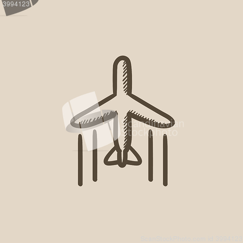 Image of Cargo plane sketch icon.