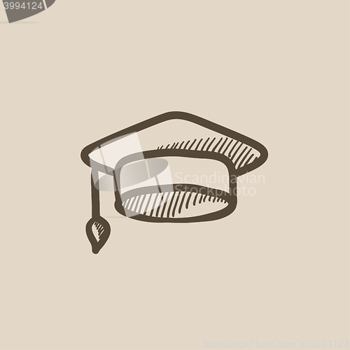 Image of Graduation cap sketch icon.