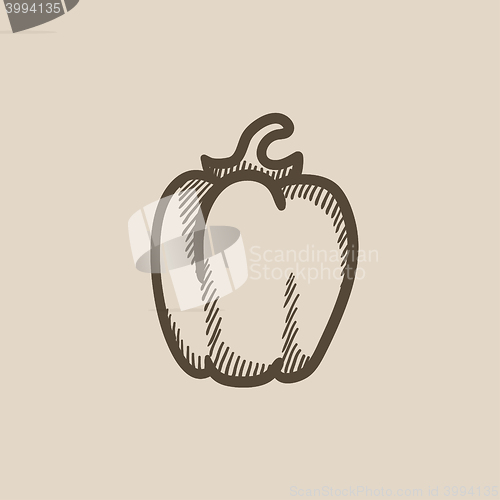 Image of Bell pepper sketch icon.