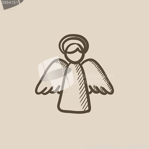 Image of Easter angel sketch icon.