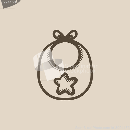 Image of Baby bib sketch icon.