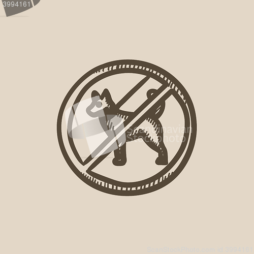 Image of No dog sign sketch icon.